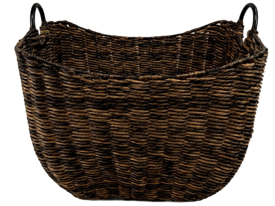 Premium PE Seagrass Ricenut Boat Shape Basket with Metal Handles